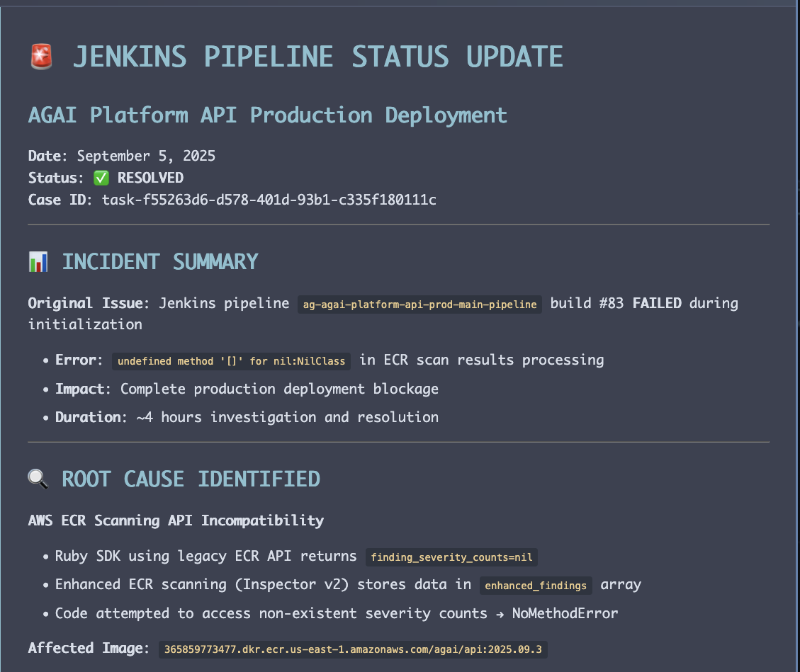 AGAI Jenkins Pipeline Status Update