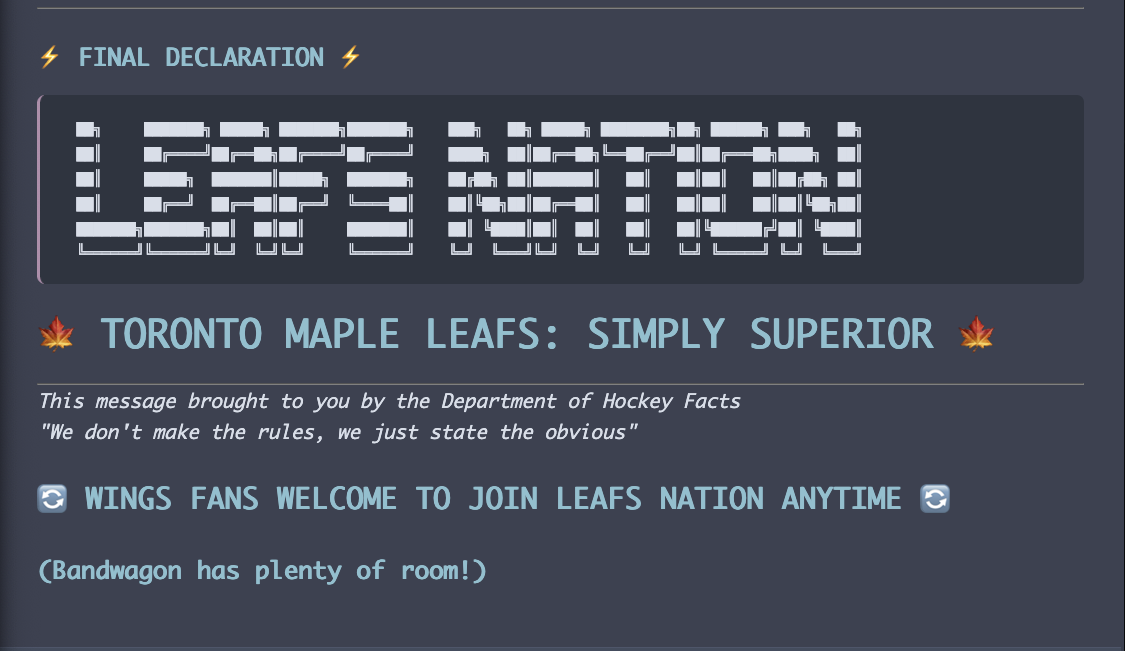 STUFFY Leafs Declaration